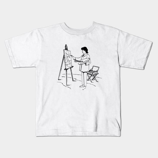 Painter Kids T-Shirt by linesdesigns